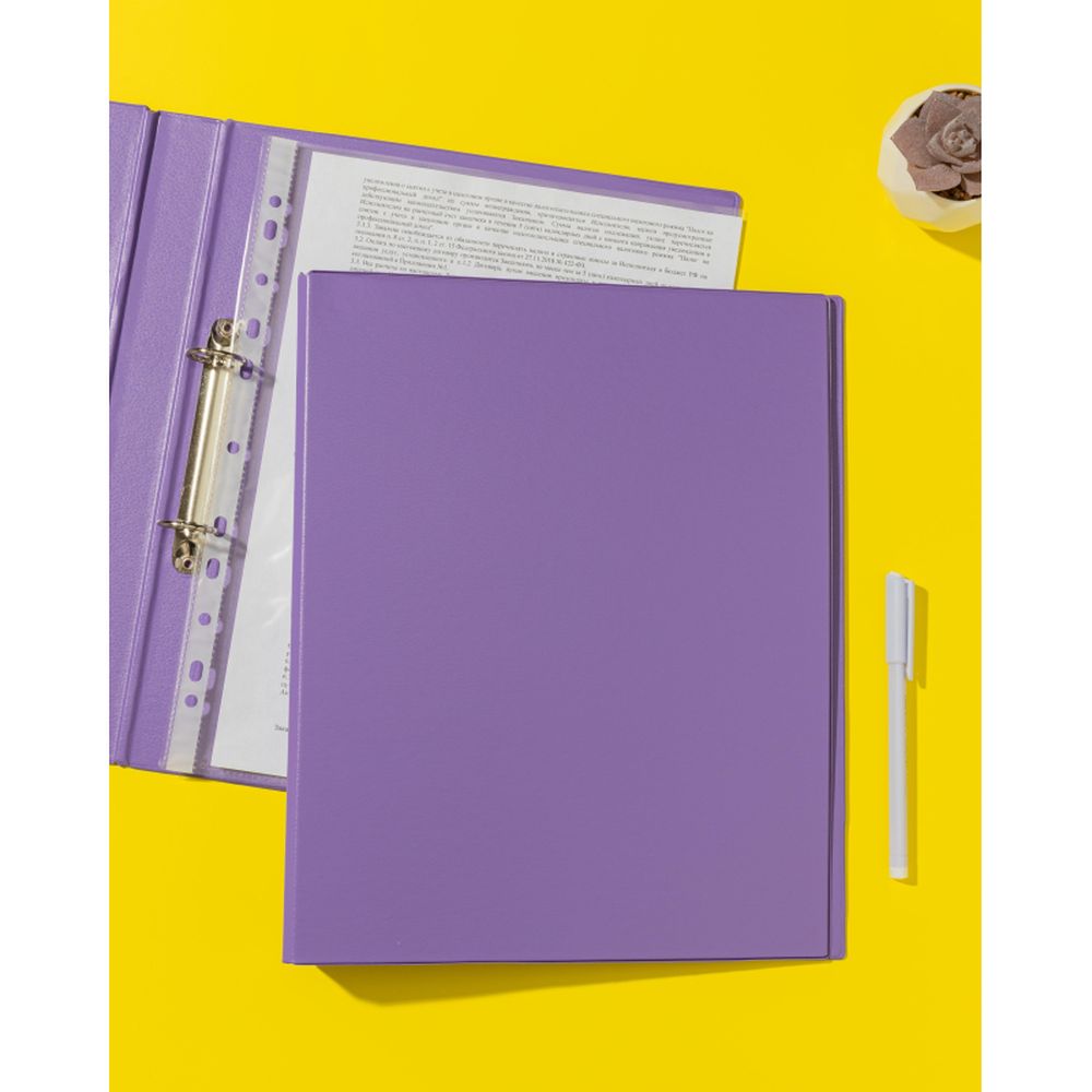 Папка на 2-х кольцах Bantex, А4, 25/35мм, картон/ПВХ, сиреневый