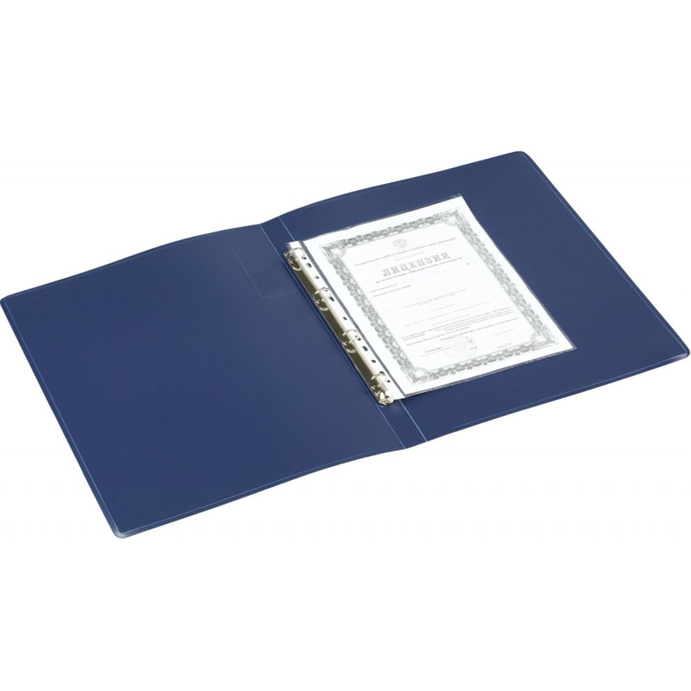 Папка на 4-х кольцах Attache F504/07, А3, вертикальная, 25/32мм, пластик, синяя