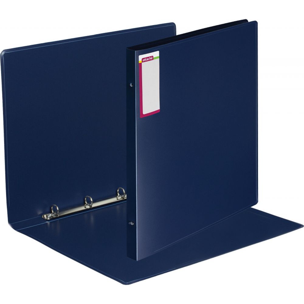 Папка на 4-х кольцах Attache F504/07, А3, вертикальная, 25/32мм, пластик, синяя