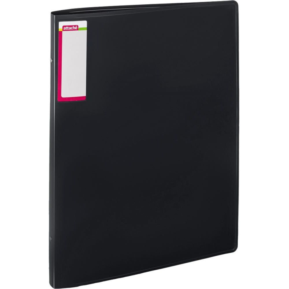 Папка на 4-х кольцах Attache F504/07, А3, вертикальная, 25/32мм, пластик, черная