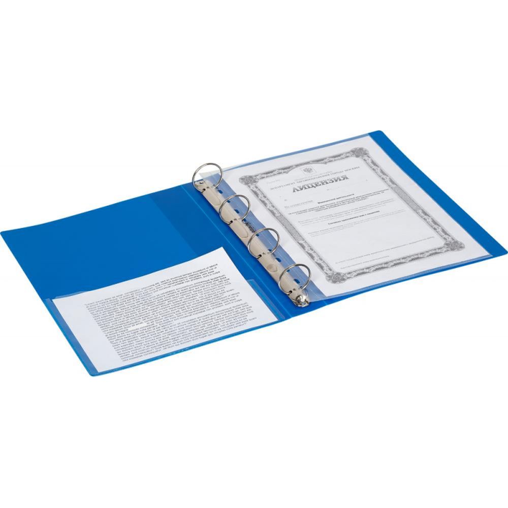 Папка на 4-х кольцах Attache F504/07, А4, 35/42мм, пластик, синяя