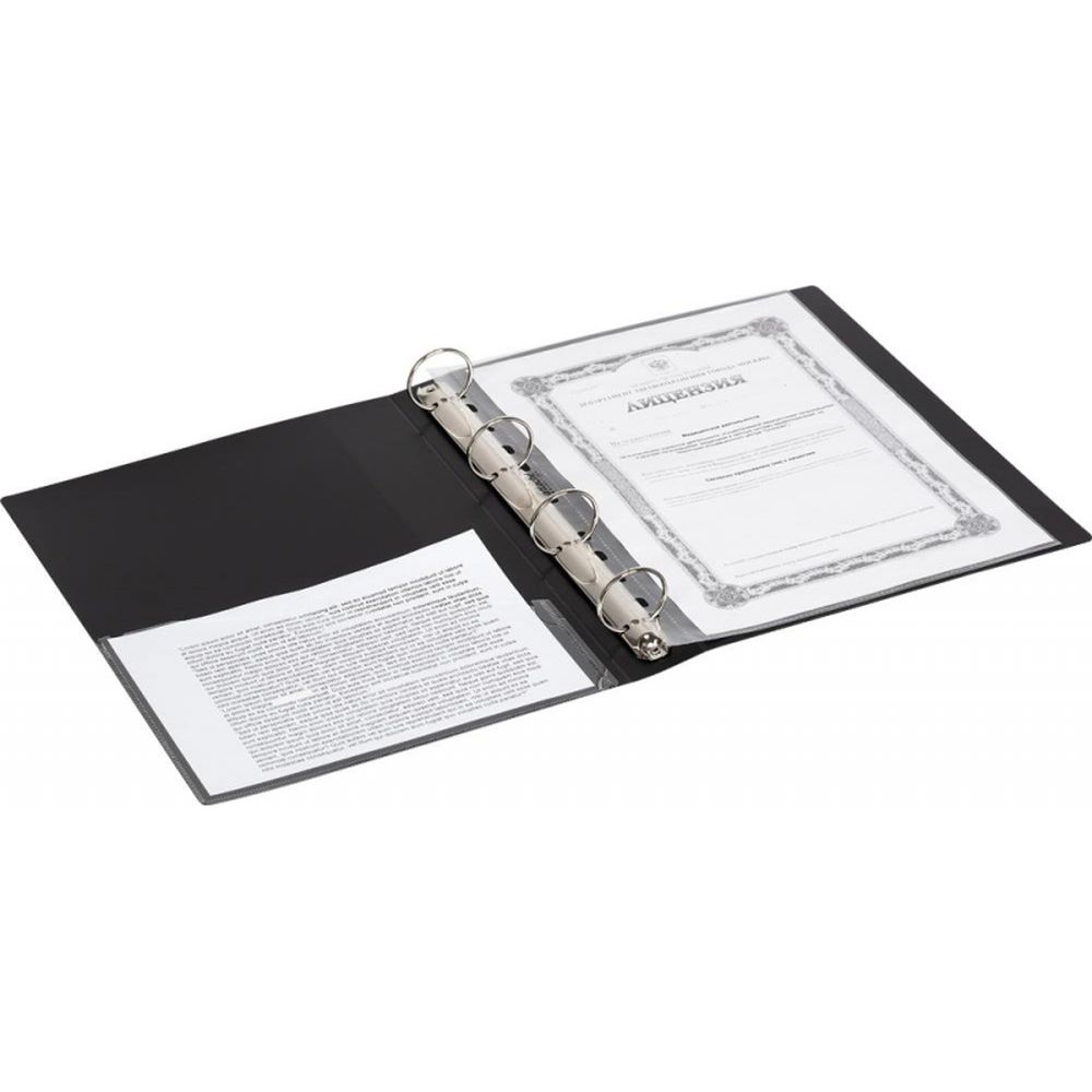 Папка на 4-х кольцах Attache F504/07, А4, 35/42мм, пластик, черная