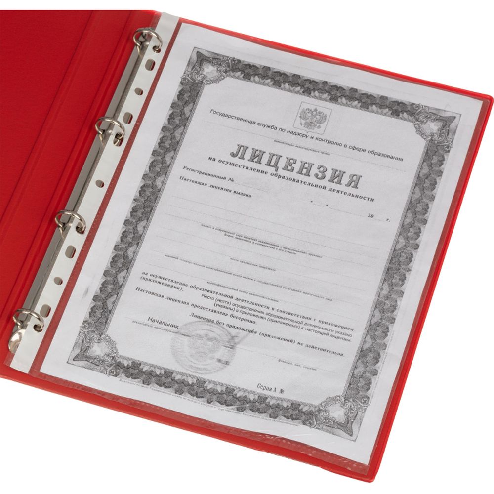 Папка на 4-х кольцах Bantex, А4, 15/25мм, картон/ПВХ, красная