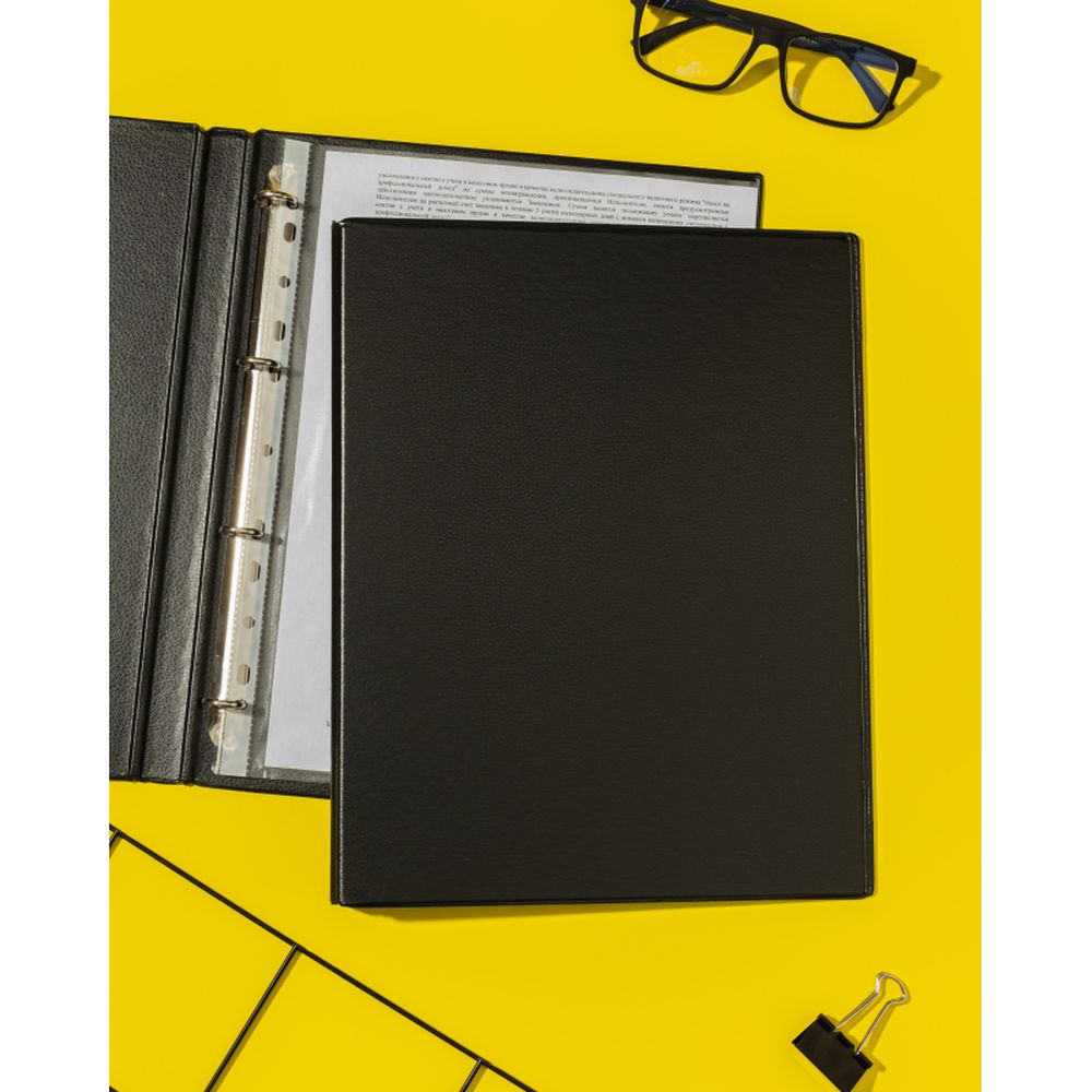 Папка на 4-х кольцах Bantex, А4, 15/25мм, картон/ПВХ, черная