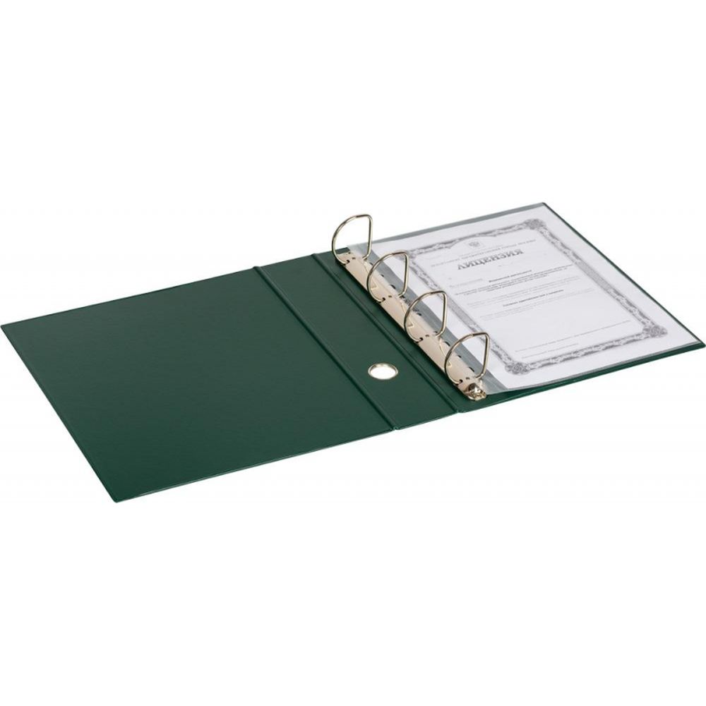 Папка на 4-х кольцах Bantex, А4, 45/60мм, картон/ПВХ, зеленая