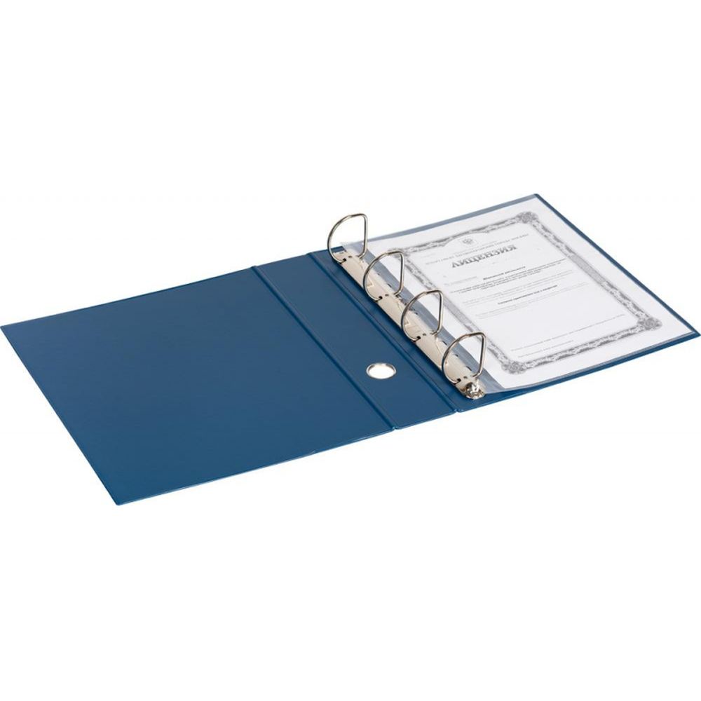 Папка на 4-х кольцах Bantex, А4, 45/60мм, картон/ПВХ, синяя