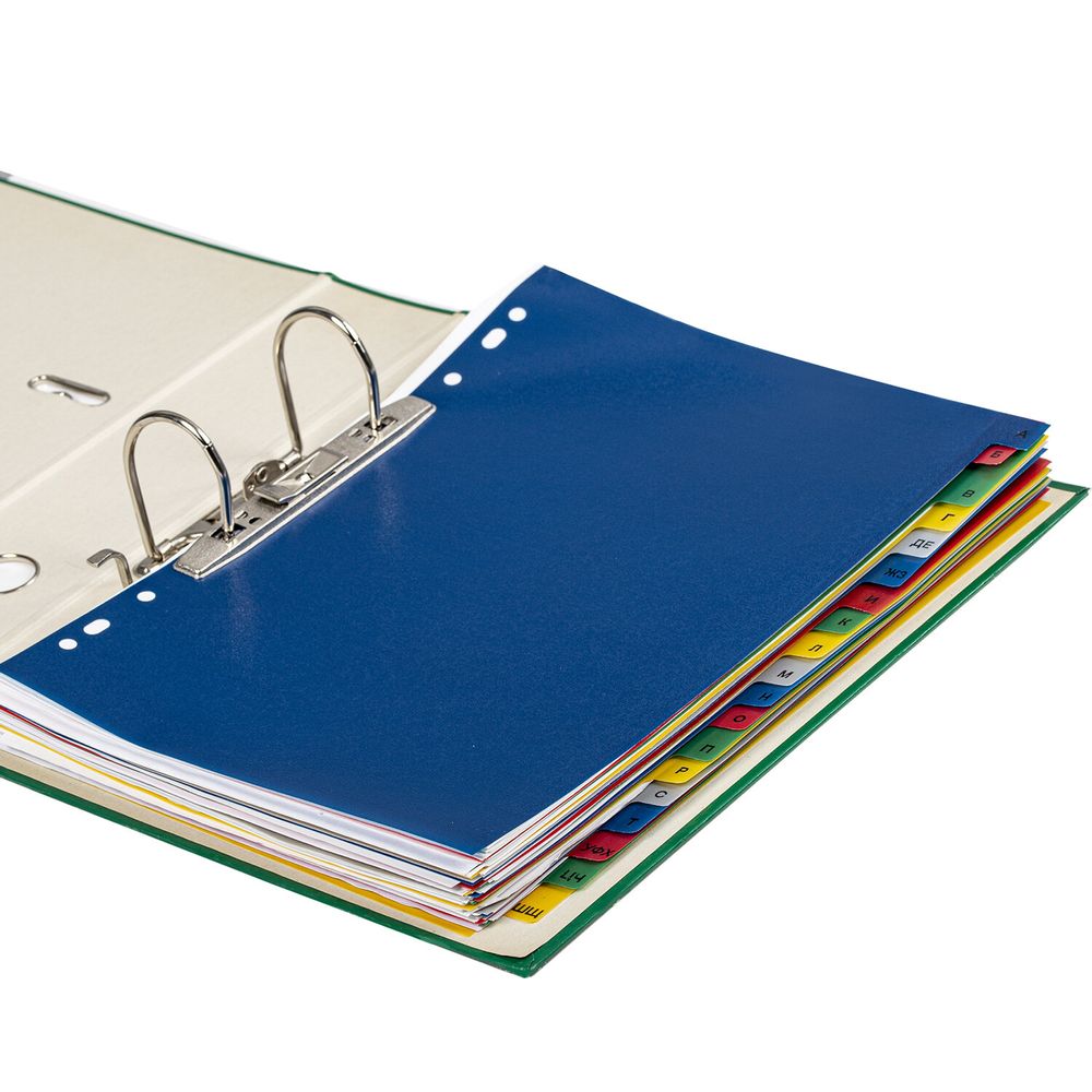 Разделитель пластиковый BRAUBERG, А4, 20 листов, алфавитный А-Я, оглавление, цветной, РОССИЯ