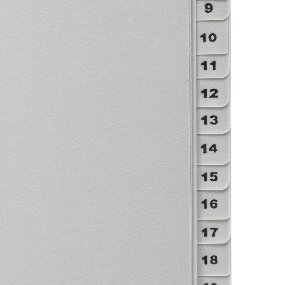 Разделитель пластиковый BRAUBERG, А4, 31 лист, цифровой 1-31, оглавление, серый, РОССИЯ