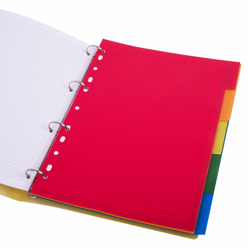 Разделитель пластиковый BRAUBERG, А4, 5 листов, по цветам, оглавление, Китай