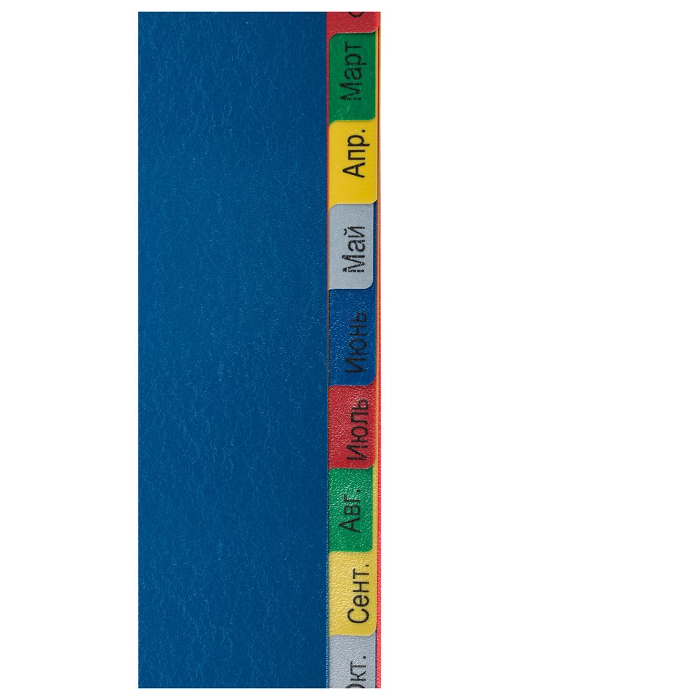 Разделитель пластиковый широкий BRAUBERG, А4+, 12 листов, Январь-Декабрь, оглавление, цветной