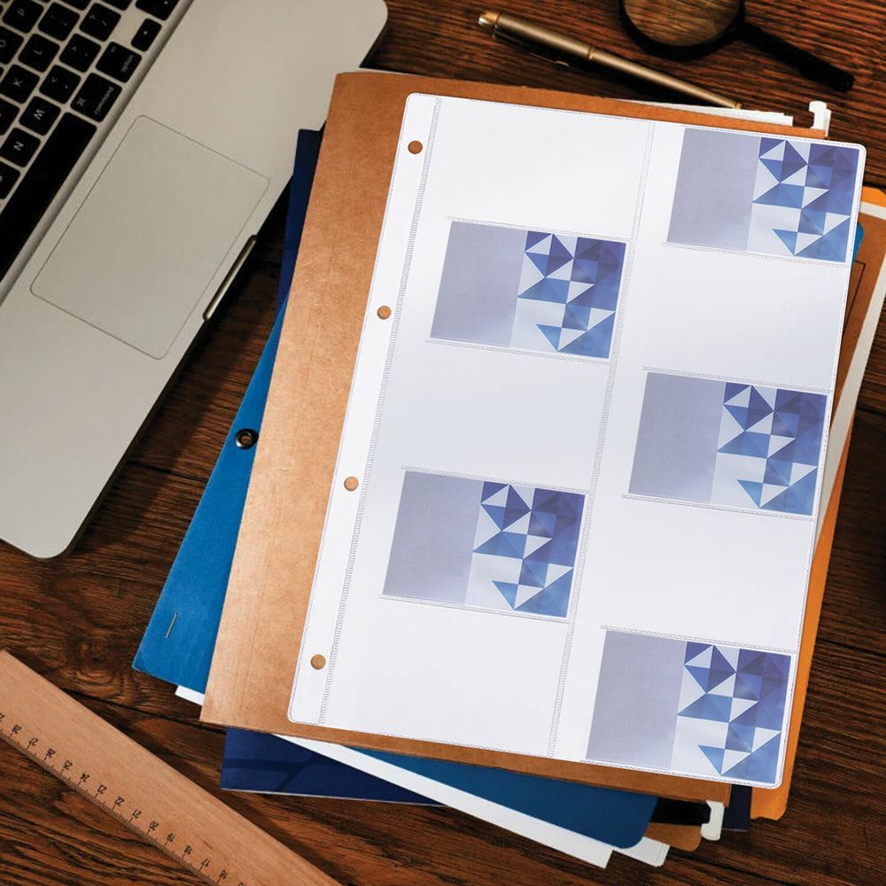 Папки-файлы на 20 визиток BRAUBERG, КОМПЛЕКТ 10 шт., А4 (210х297 мм), перфорированные, ПВХ 120 мкм