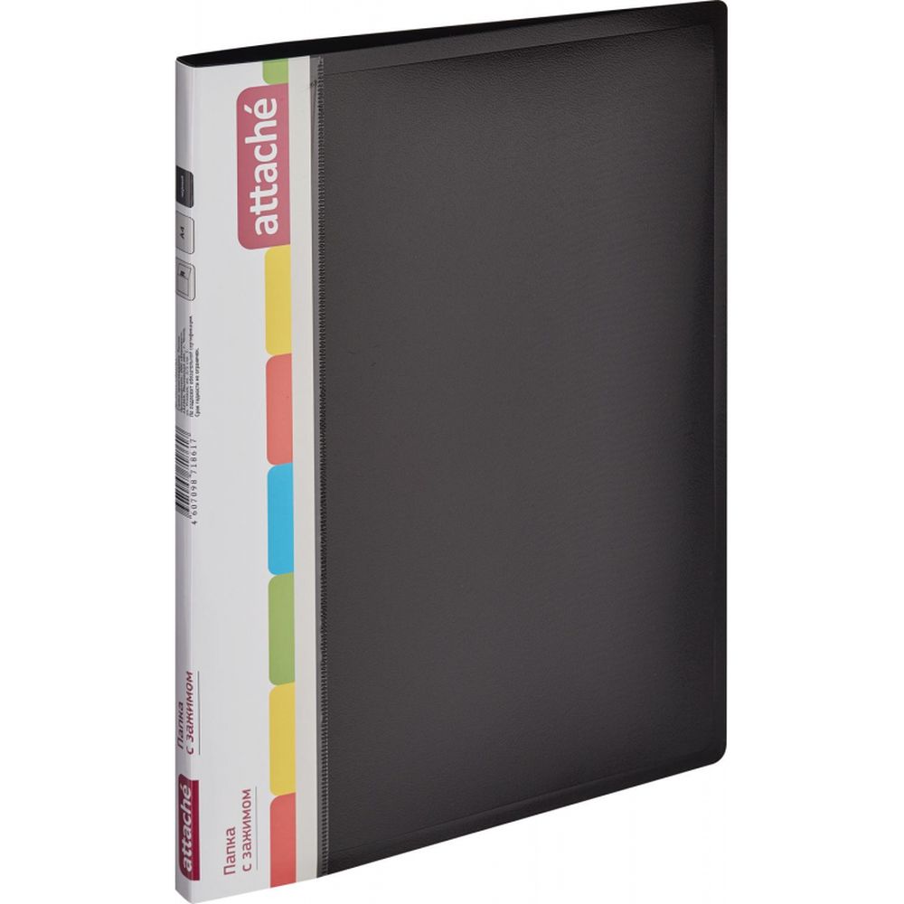 Папка с механическим прижимом Attache F611/07, А4, 17мм, черная