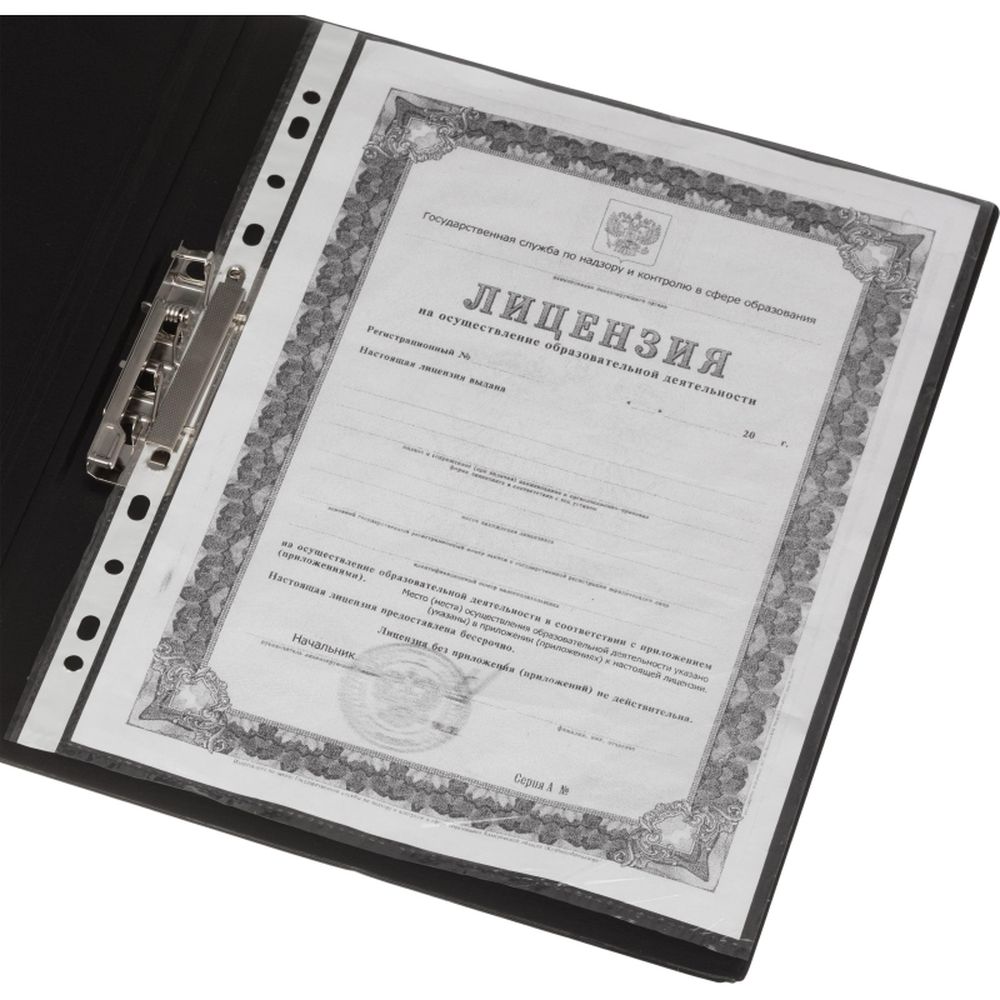 Папка с механическим прижимом Bantex 3301-10, А4, картон/ПВХ, черная 50323