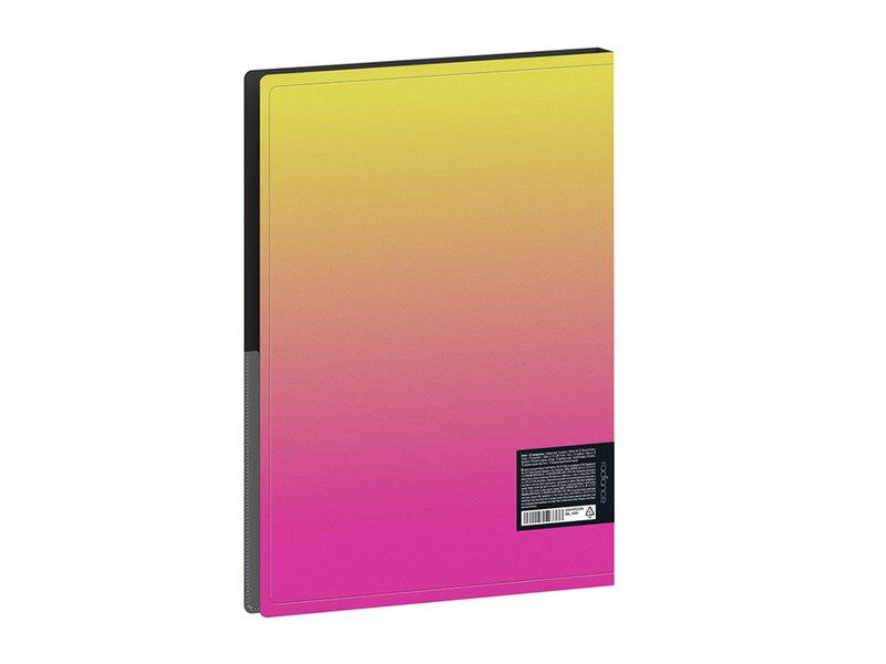 Папка с 10 вкладышами Berlingo "Radiance", 17мм, 600мкм, с внутренним карманом, желтый/розовый градиент
