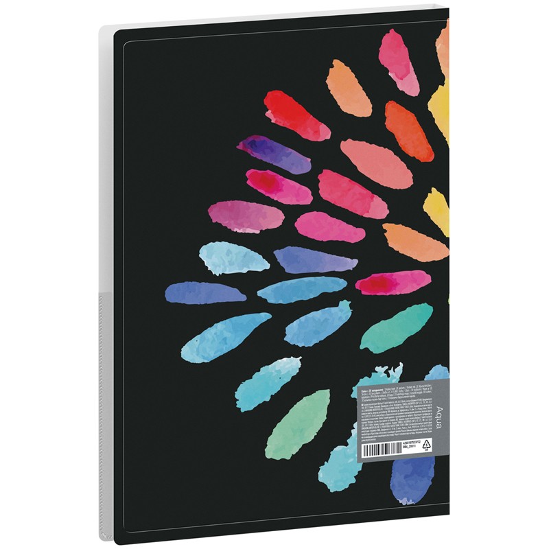 Папка с 20 вкладышами Berlingo "Aqua", 17мм, 600мкм, с внутренним карманом, с рисунком