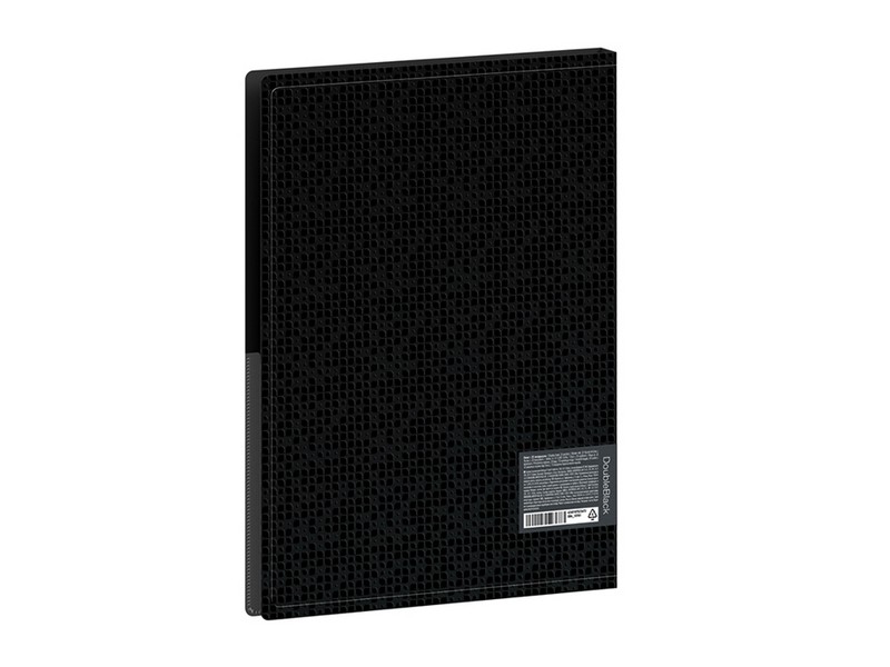 Папка с 20 вкладышами Berlingo "DoubleBlack", 17мм, 600мкм, черная, с внутренним карманом, с рисунком