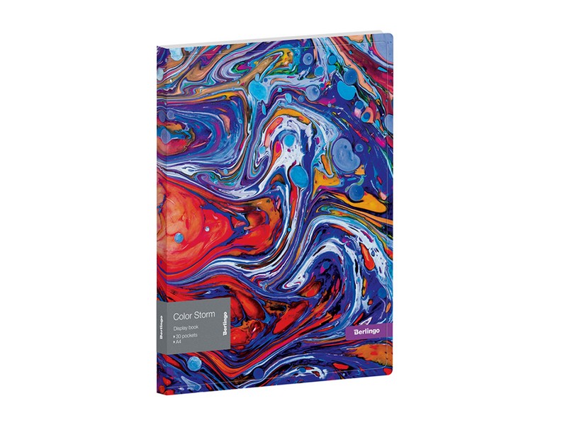 Папка с 30 вкладышами Berlingo "Color Storm", 17мм, 600мкм, с внутренним карманом, с рисунком