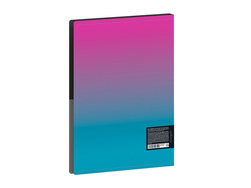 Папка с 30 вкладышами Berlingo "Radiance", 17мм, 600мкм, с внутренним карманом, розовый/голубой градиент