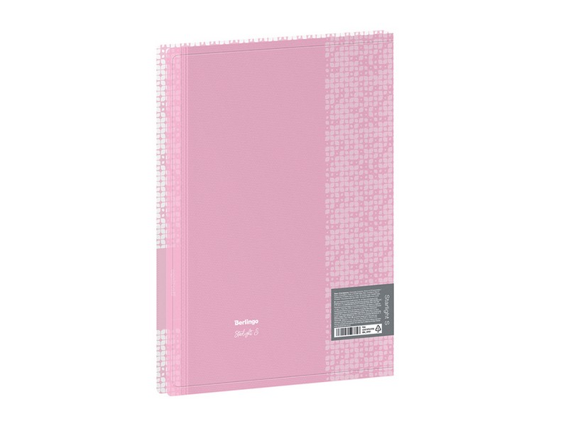 Папка с 30 вкладышами Berlingo "Starlight S", 17мм, 600мкм, розовая, с внутренним карманом, с рисунком