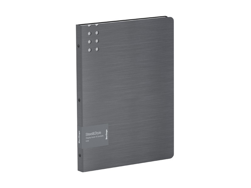 Папка с 40 вкладышами Berlingo "Steel&Style", 25мм, 1800мкм, пластик (полифом), серебристый металлик