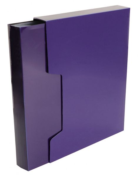 Папка с 100 прозр.вклад. Бюрократ DeLuxe A4 пластик 0.7мм черничный в коробе