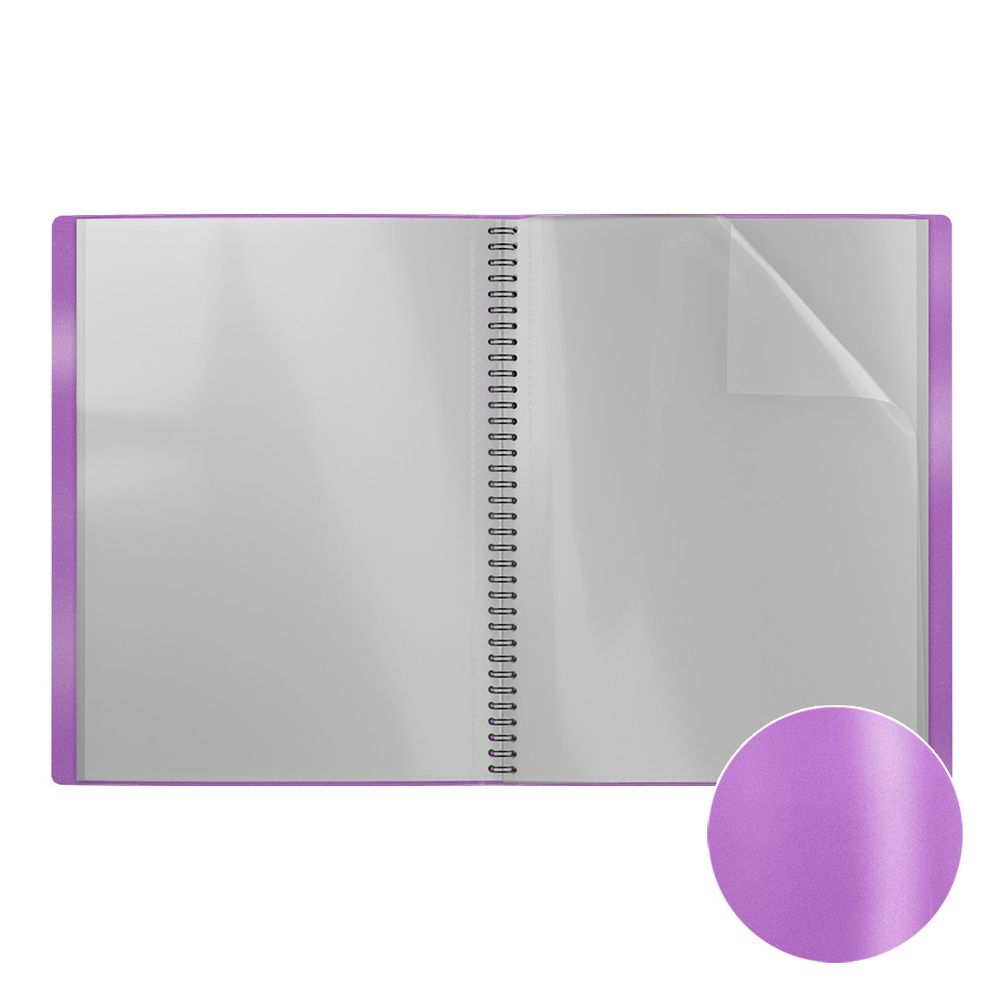 Папка файловая пластиковая на спирали ErichKrause Glossy Candy, с 20 прозрачными карманами, A4, ассорти