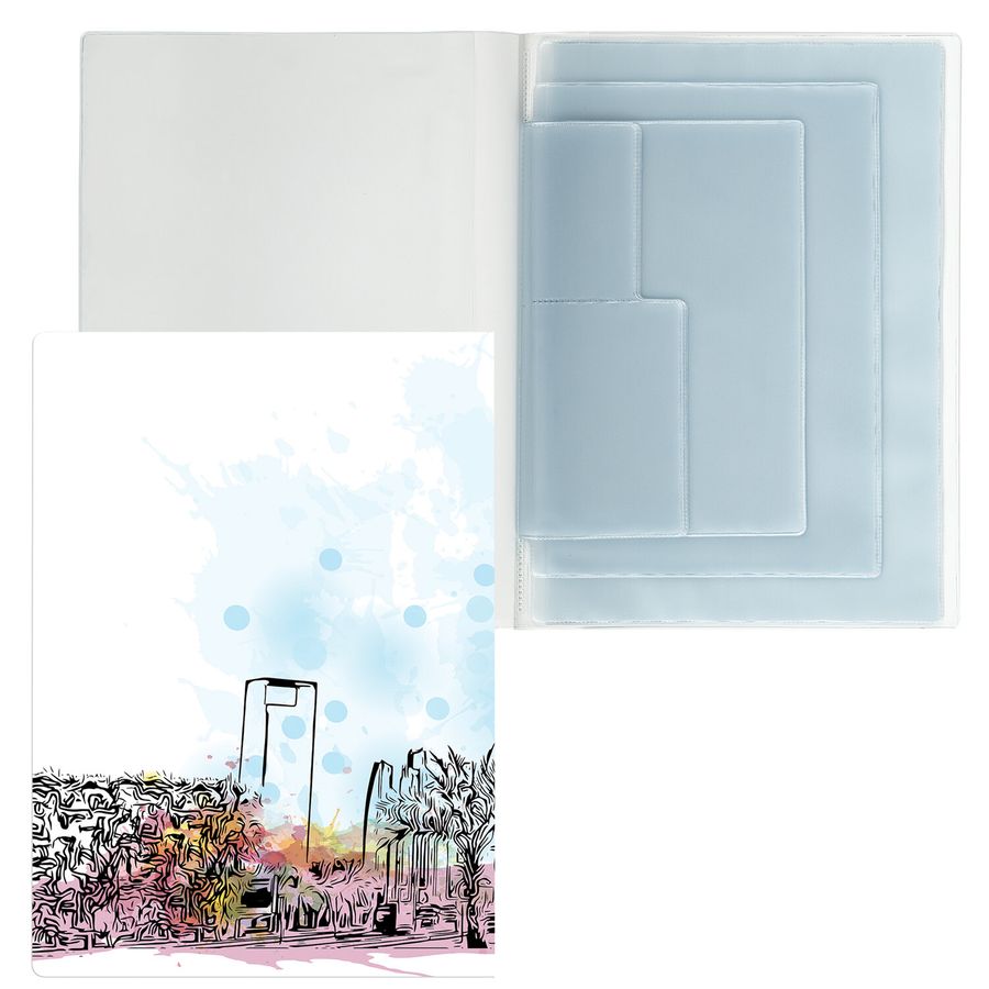 Папка-органайзер семейная для 4-х комплектов документов "Journey", А4, цветной принт, STAFF