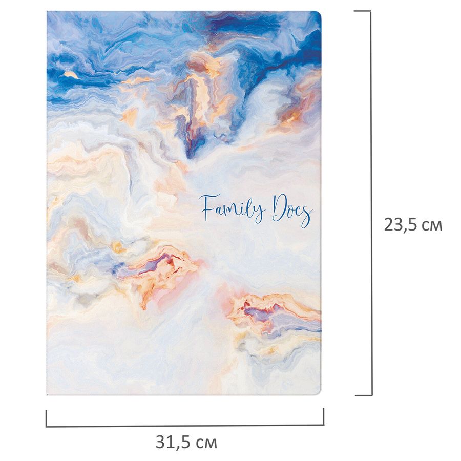 Папка-органайзер семейная для 4-х комплектов документов "Marble 2", А4, цветной принт, STAFF