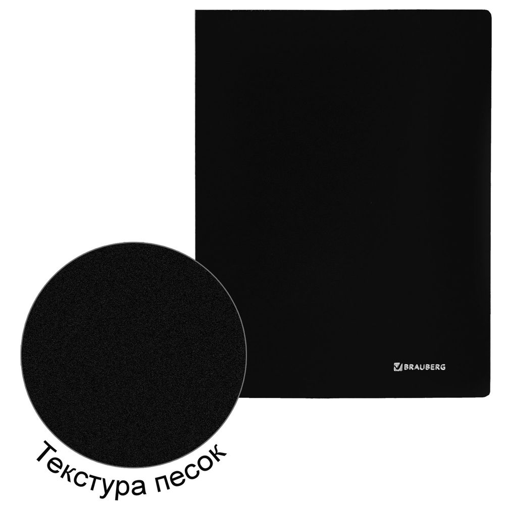 Папка 100 вкладышей BRAUBERG "Office", черная, 0,8 мм