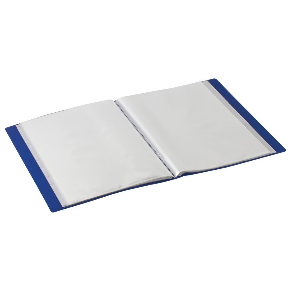 Папка 100 вкладышей BRAUBERG стандарт, синяя, 0,9 мм