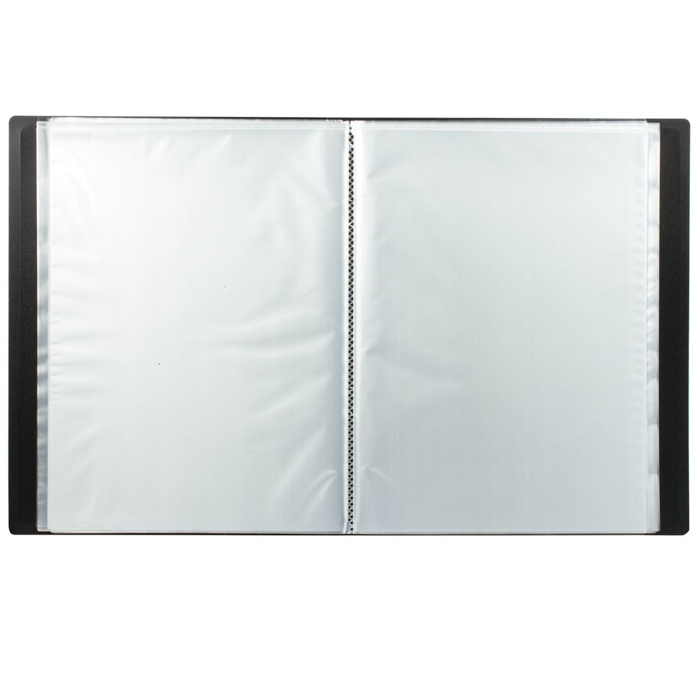 Папка 60 вкладышей BRAUBERG "Office", черная, 0,6 мм