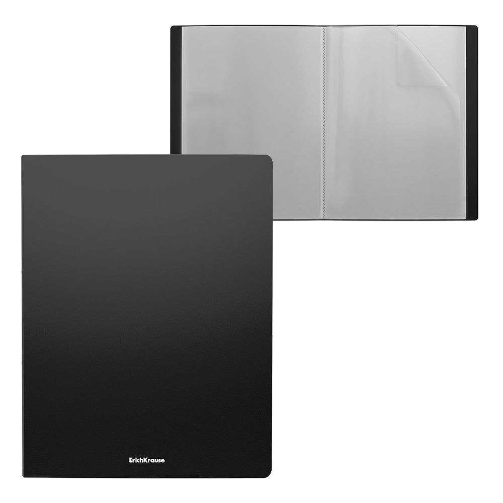 Папка файловая пластиковая ErichKrause Matt Classic, c 20 карманами, A4, черный