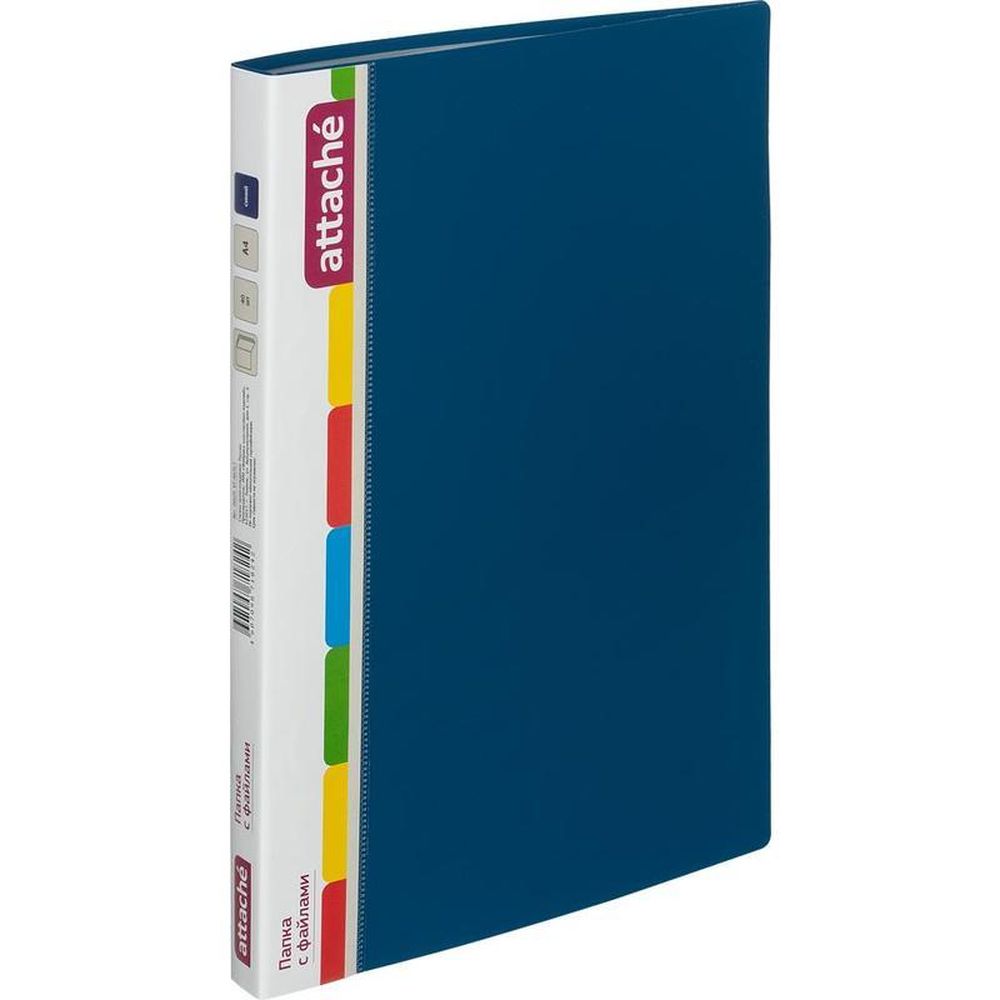 Папка демонстрационная на 60 карманов Attache KT-60/07, А4, синяя