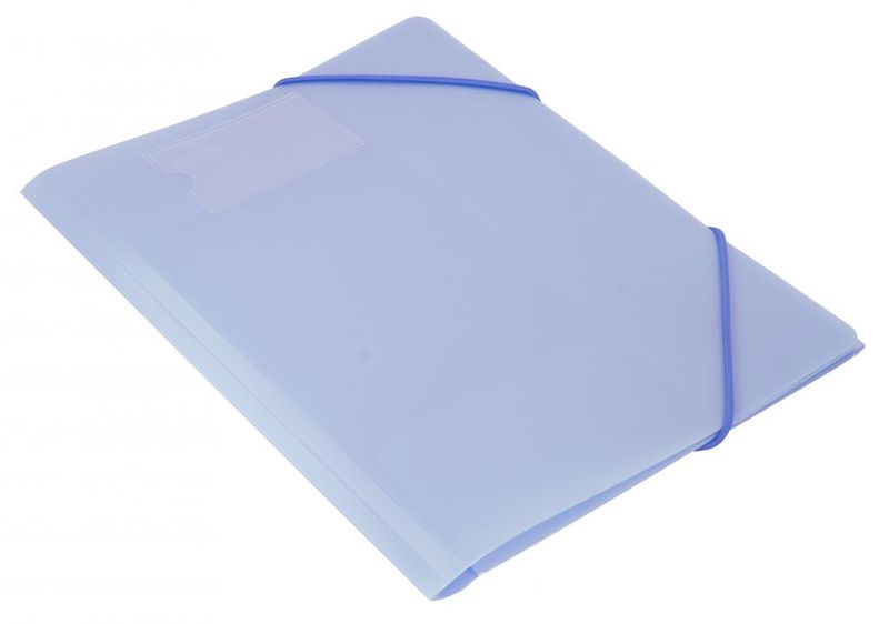 Папка на резинке Бюрократ A4 пластик кор.30мм 0.5мм голубой топаз карман для визиток