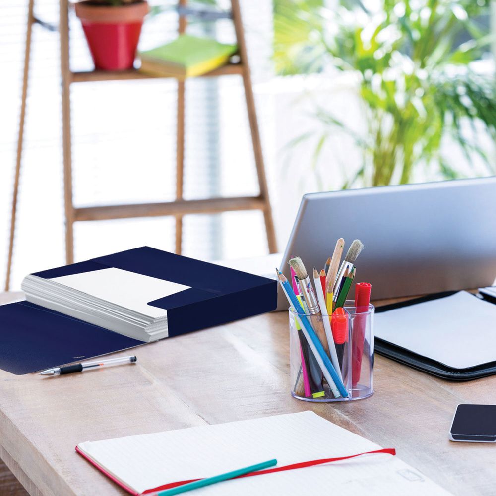 Папка-короб на резинках BRAUBERG, 50 мм, синяя, 0,7 мм