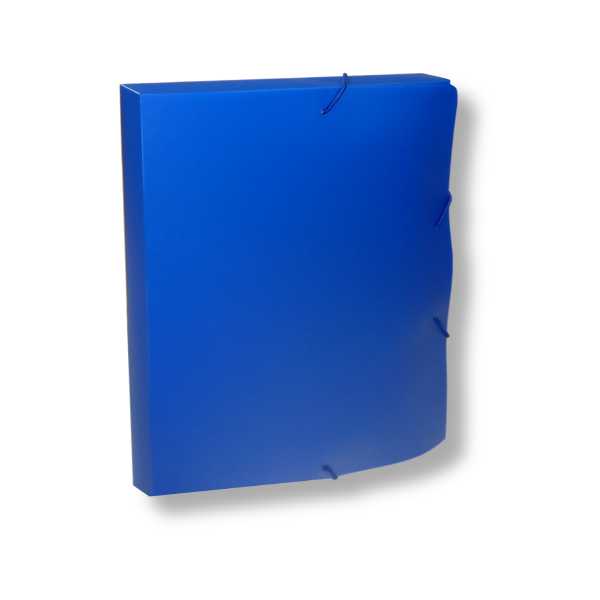 Папка-короб архивная на резнике, А4, 25мм, пластик 0,5мм, синяя