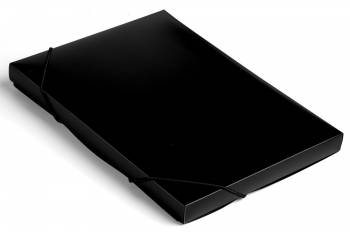 Папка-короб архивная на резнике, А4, 25мм, пластик 0,5мм, черная