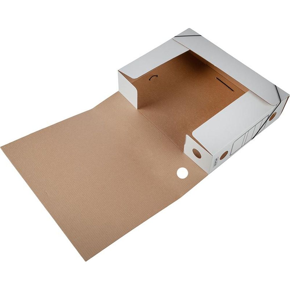 Папка на резинке ATTACHE 75мм, 245х75х325, пустографка, белая