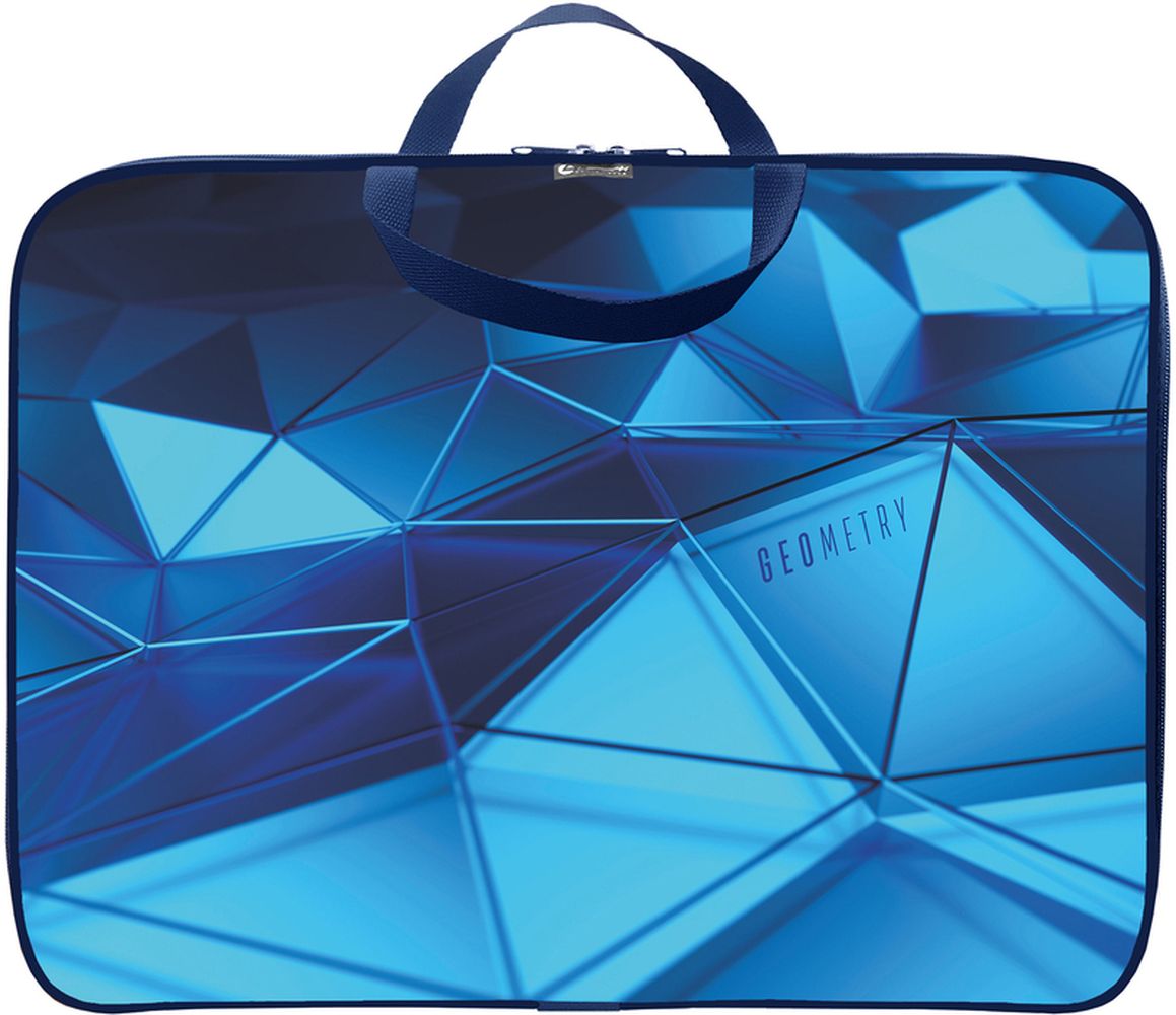 Папка-планшет Lamark Geometry, A3, 1 отделение, молния с трех сторон, с ручками, 47,5х34,5х4,5 см