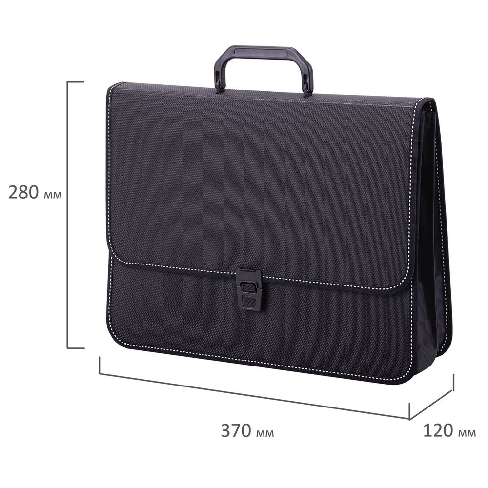 Папка-портфель пластиковая BRAUBERG