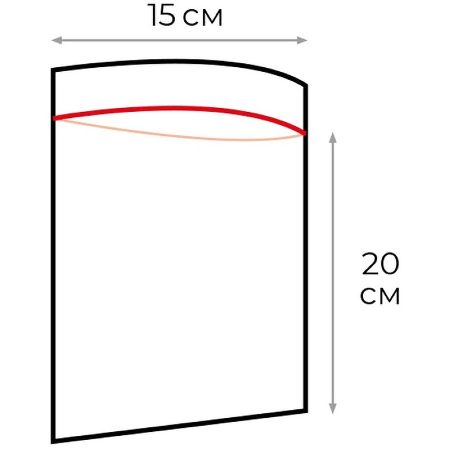 Пакет с замком zip-lock 15x20 см 35 мкм (1000 штук в упаковке) 
