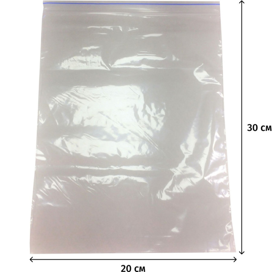 Пакет с замком zip-lock 20х30 см 60 мкм (100 штук в упаковке)