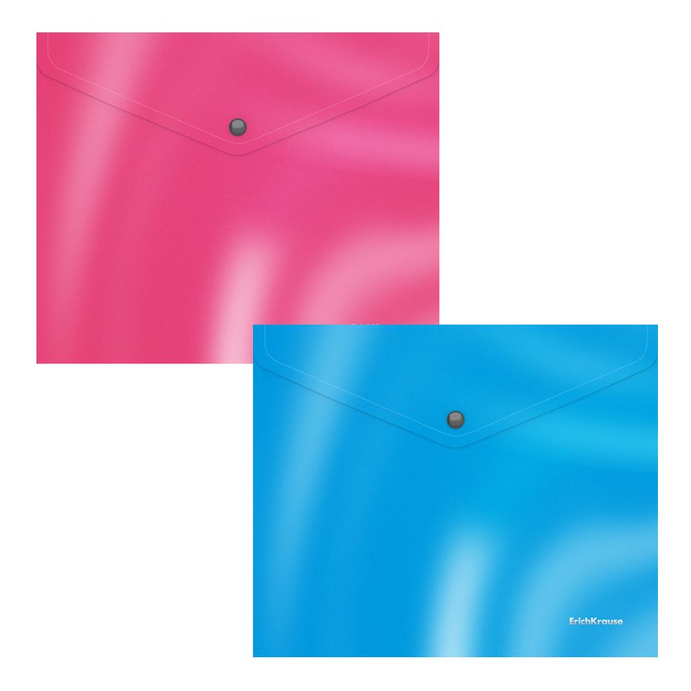Набор из 4 папок-конвертов пластиковых ErichKrause Glossy Bubble Gum, арома, B5, непрозрачный, ассорти
