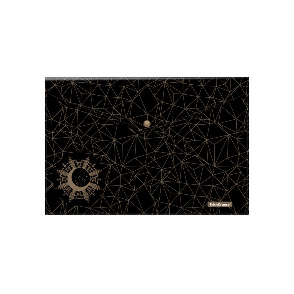 Набор из 4 папок-конвертов на кнопке пластиковых ErichKrause Magic Sky, A4, ассорти