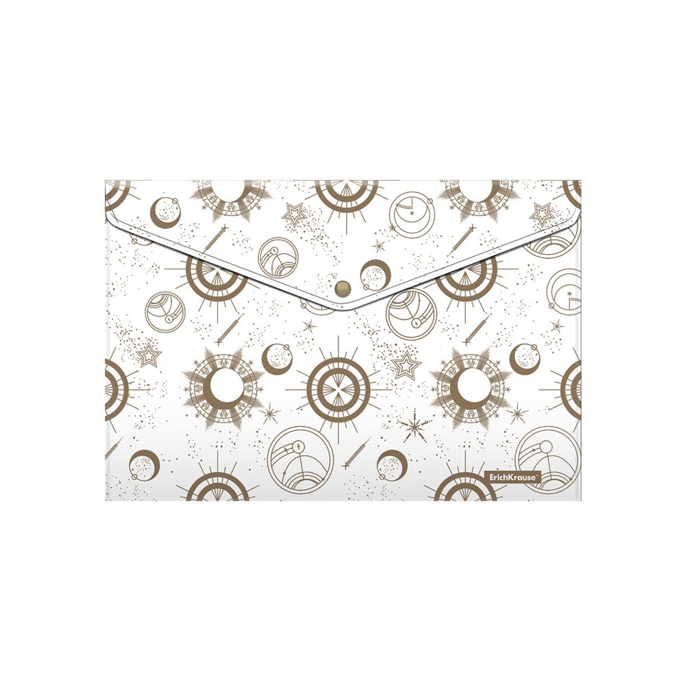 Набор из 4 папок-конвертов на кнопке пластиковых ErichKrause Magic Sky, A4, ассорти