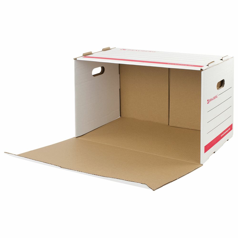 Короб архивный (306х525х338 мм), гофрокартон, белый, BRAUBERG