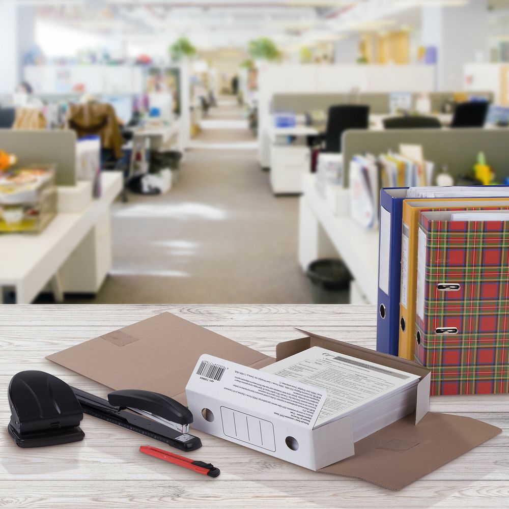 Папка архивная с завязками А4 (325х250 мм), 75 мм, до 700 листов, микрогофрокартон, БЕЛАЯ, STAFF