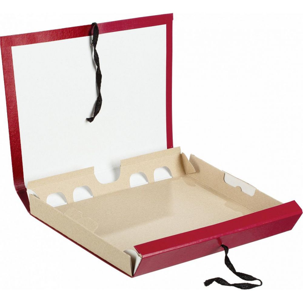 Папка архивный короб 3,5см бумвинил складной , красный