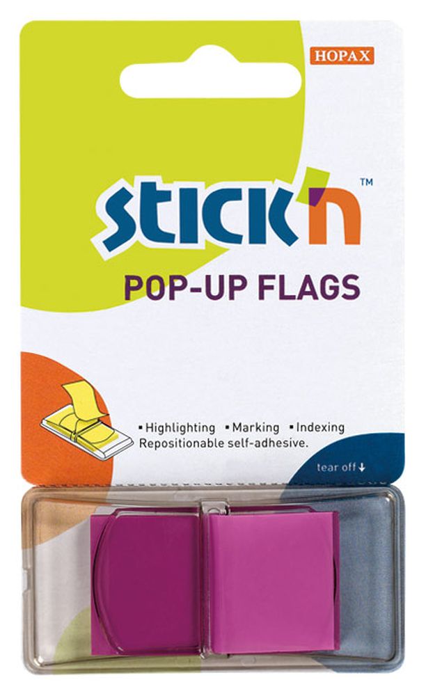 Закладка из пластика POP-UP HOPAX, 45*25 мм, 50 листов, фиолетовый