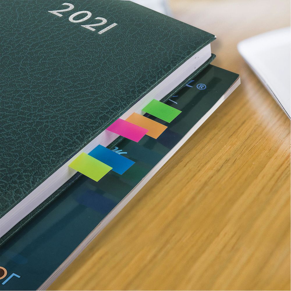 Закладки клейкие неоновые BRAUBERG, 45х12 мм, 500 штук (5 цветов х 20 листов, КОМПЛЕКТ 5 штук)